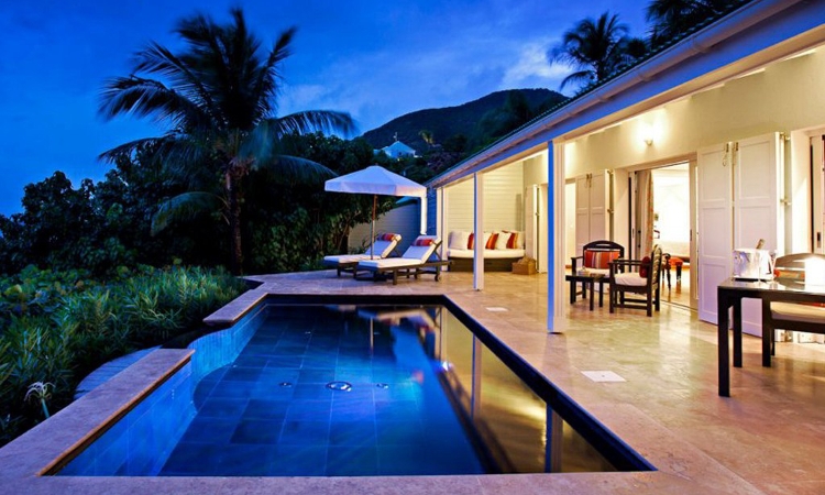Tropical resort paradise overlooking the Caribbean Sea